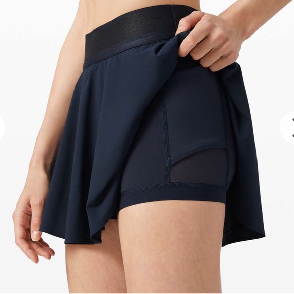 lululemon Court Rival High Rise Skirt Discontinued True Navy W8ABHR NWT Size 12 - Picture 2 of 6